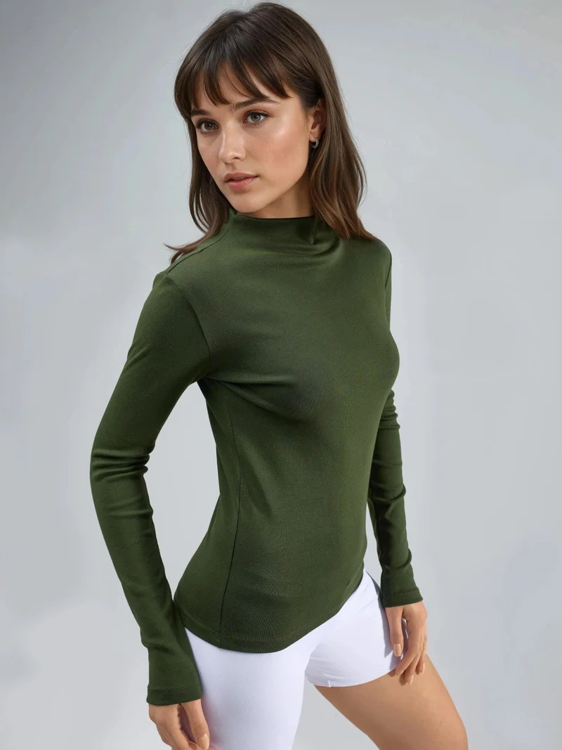 بوسيم BUSEM Slim Fit Half Turtleneck Blouse
